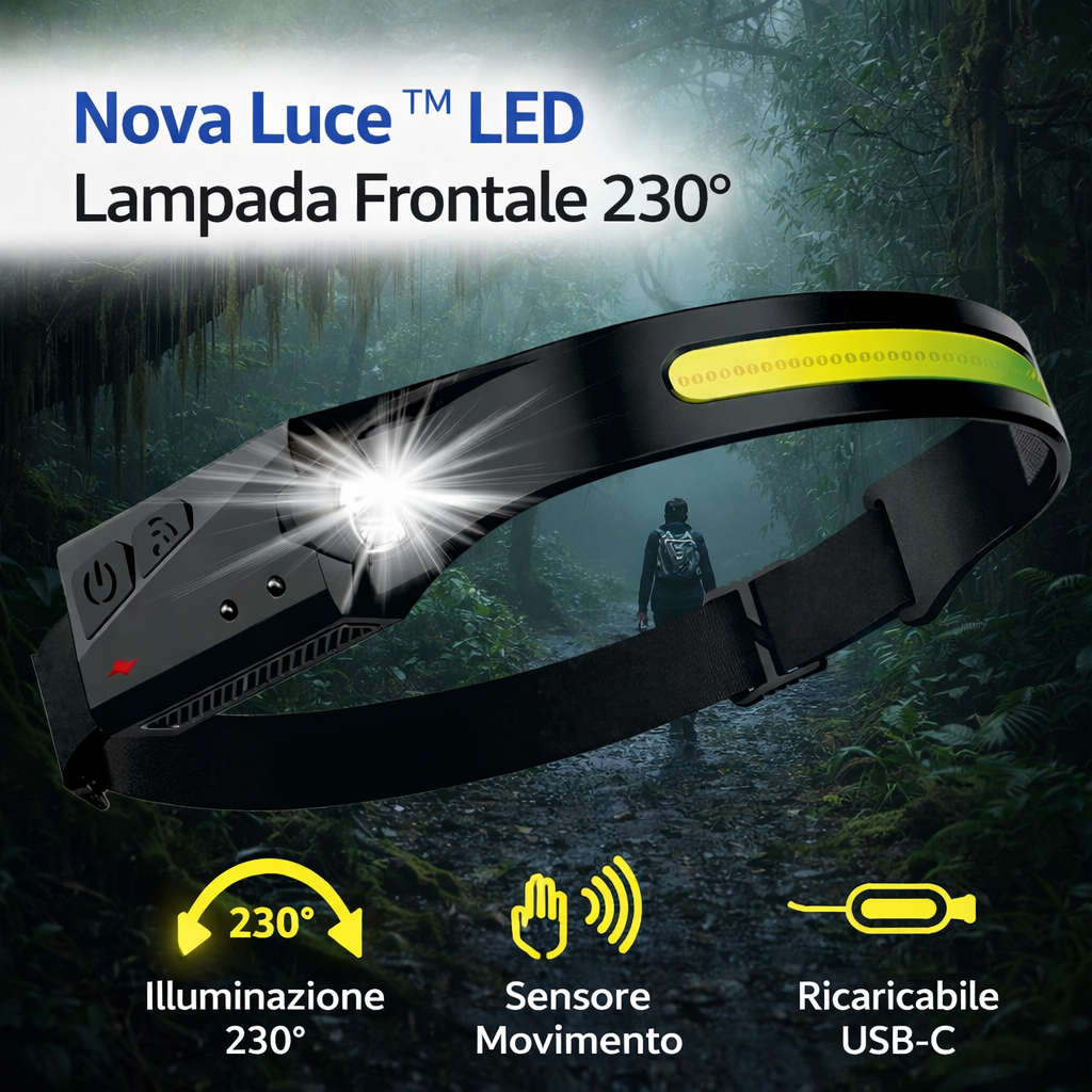 🔦 NOVA LUCE™ LED – Lampada Frontale 230°
