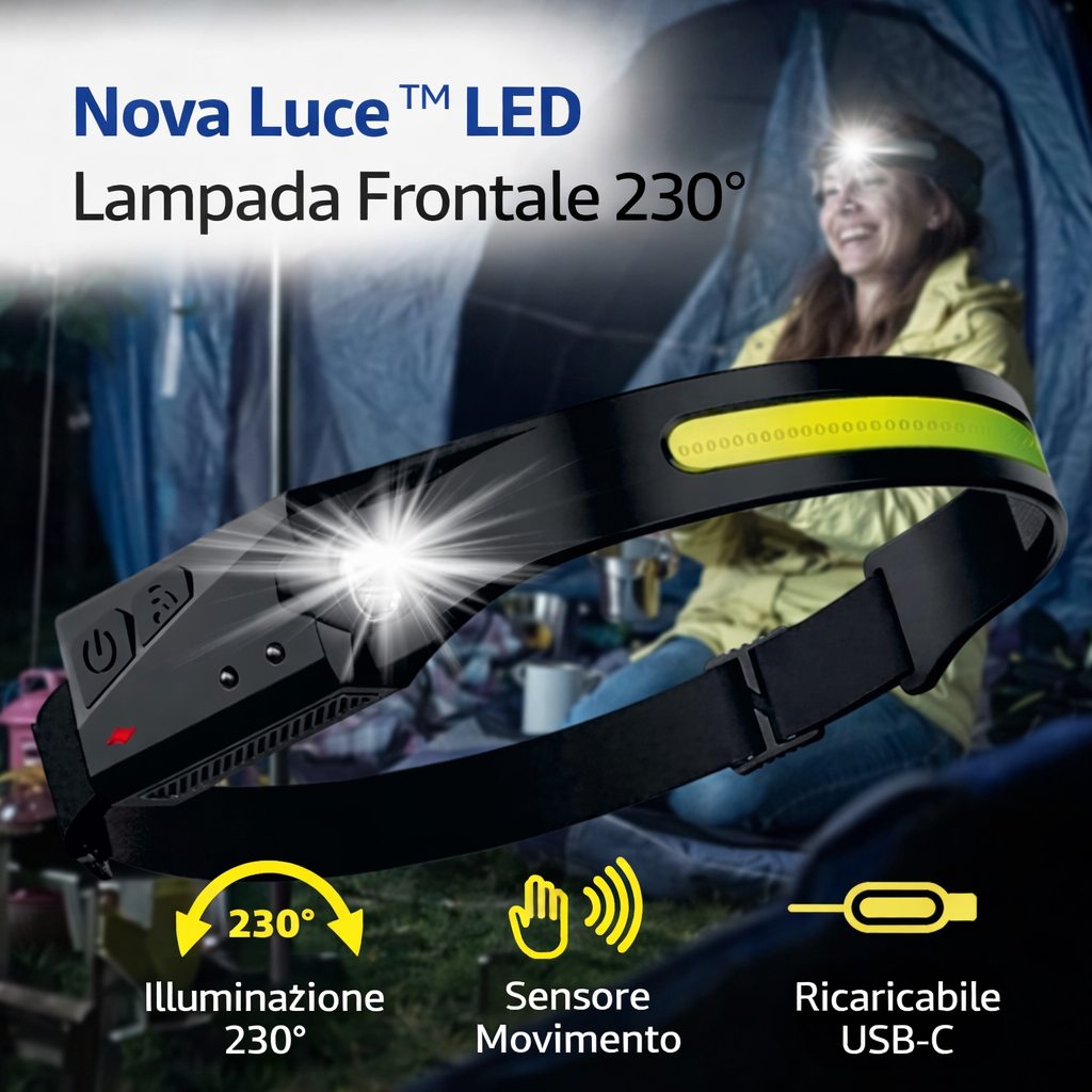 🔦 NOVA LUCE™ LED – Lampada Frontale 230°